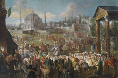 A Procession of the Sultan in Istanbul by Jean Baptiste Vanmour